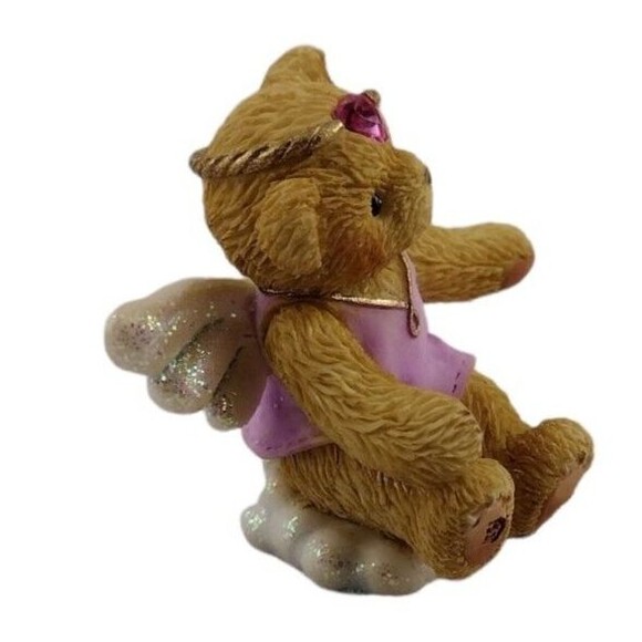 2" Angel Bear On Cloud 2001 Priscilla Hillman Figurine 824526 Pink Heart Enesco - Picture 4 of 6